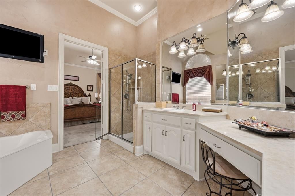 Primary bath with separate shower and vanities